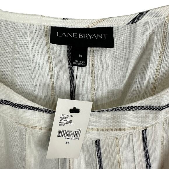 NWT Lane Bryant Striped Cotton Knit A Line Tunic Swing Tank top Size 14 - Picture 5 of 7